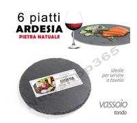 Set 6 pz 20cm vassoio da portata piatto ARDESIA pietra naturale board alimentare
