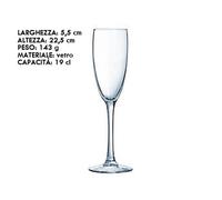 Set 6 pz ARCOROC Calice coll.Vina tulipano vino rosso bianco flute prosecco