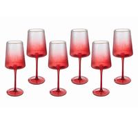 SET 6 PZ CALICE VETRO COL.ROSSO NATALE MERRY CHRISTMAS