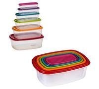 SET 6 PZ CONTENITORI ERMETICI CON COPERCHIO PER CONSERVARE ALIMENTI RETTANGOLARI