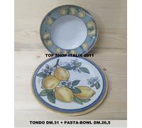 SET 6-PZ PIATTO PIANO 31 + 6-PZ PASTA BOWL 26,5 LIMONI LEMON PORCELLANA 8 2023