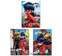 Set 6 QUADERNONI Scuola MIRACULOUS LADYBUG 5M a QUADRETTI con 65% pagine in più