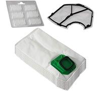 Set 6 sacchetti per aspirapolvere + 6 Profumi + Filtro motore adatti per Vorwerk Folletto VK 140 150 - VK140, VK150 - FP 140 150 - FP140/150 - con microfibra speciale