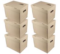 SET 6 SCATOLE ARCHIVIO CARTONE A4 CON COPERCHIO 250X340X260 MM 360 G/M² CAPACITÀ
