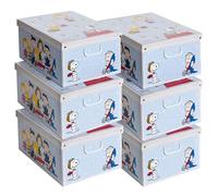 Set 6 Scatole Armadio Portaoggetti Snoopy - Organizer Cambio Stagione in Cartone 39x50x24 cm - Made in Italy, Resistenti, Facili da Montare, con Maniglie, per Vestiti Lenzuola Coperte Giochi Documenti