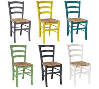 Set 6 Sedie Legno Robuste Ristorante Bar Casa Venezia Colorate