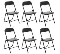 SET 6 SEDIE PIEGHEVOLI STRUTTURA IN FERRO IMBOTTITE SALVASPAZIO SLIM