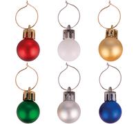 Set 6 segna bicchieri matt per calici e flûte, oro, Xmas Charms