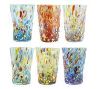 Set 6 Sei Murano Vetro Bere Artistico Bicchieri Blu Rosso Verde Multi Millefiori