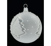 Set 6 sfere ornamentali (Ø 7cm) in vetro soffiato e decorato a mano per albero di Natale