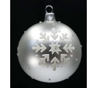 Set 6 sfere ornamentali (Ø 7cm) in vetro soffiato e decorato a mano per albero di Natale