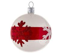 Set 6 sfere ornamentali (Ø 7cm) in vetro soffiato e decorato a mano per albero di Natale