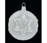 Set 6 sfere ornamentali (Ø 7cm) in vetro soffiato e decorato a mano per albero di Natale
