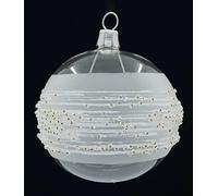 Set 6 sfere ornamentali (Ø 7cm) in vetro soffiato e decorato a mano per albero di Natale