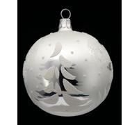 Set 6 sfere ornamentali (Ø 8cm) in vetro soffiato e decorato a mano per albero di Natale