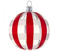 Set 6 sfere ornamentali (Ø 8cm) in vetro soffiato e decorato a mano per albero di Natale