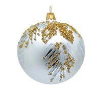 Set 6 sfere ornamentali (Ø 8cm) in vetro soffiato e decorato a mano per albero di Natale