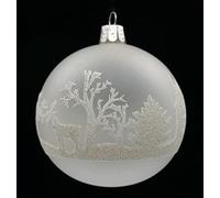 Set 6 sfere ornamentali (Ø 8cm) in vetro soffiato e decorato a mano per albero di Natale