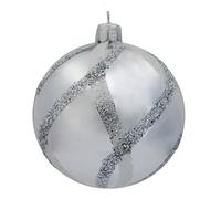 Set 6 sfere ornamentali (Ø 8cm) in vetro soffiato e decorato a mano per albero di Natale