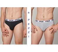 Set 6 Slip da Uomo Cotone Elasticizzato Mutande FILA Intimo Nero Bianco Grigio