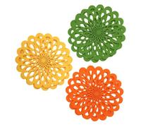 Set 6 sottopiatti in feltro d. 33 cm (2 verdi + 2 gialli + 2 arancioni)