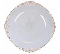 Set 6 Sottopiatto Ø 33 cm trasparente con bordino oro, Baroque