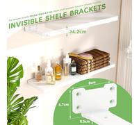 Set 6 Squadrette per Mensole 100mm Bianche Supporti Scaffale Muro Carico Pesante