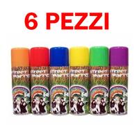 Set 6 Stelle Filanti Colorate in bombolette da 83 ml Carnevale Halloween Party