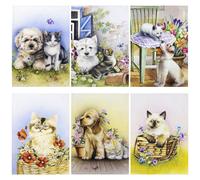 Set 6 Strofinacci cucina cani e gatti canovacci in cotone 6867