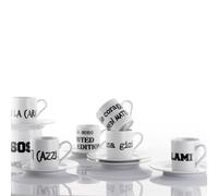 Set 6 Tazze Caffè c/piattino Graffiti MIX By Weissestal 2504S58