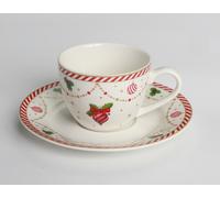 Set 6 tazze caffè con piattino 90 ml - Candy Canes