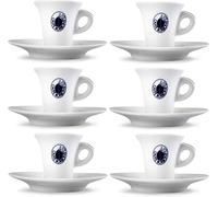 Set 6 Tazze Tazzine Caffè in Porcellana Caffè Borbone