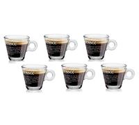 Set 6 Tazze Tazzine Caffè in Vetro Dictionary Nadia in Vetro 80 cc Cerve