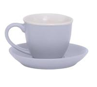 Set 6 tazzine caffè 100 ml con piattino in porcellana new bone China, Cristallo di luna, Forma