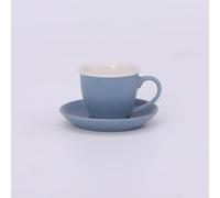 Set 6 tazzine caffè 100 ml con piattino in porcellana new bone China, Fly down, Forma