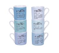 Set 6 tazzine Caffè Ø6x6 cm in New Bone China VdE Tivoli 1996 Ocean