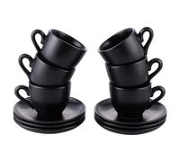 Set 6 tazzine caffè 90 ml con piattino in gres, Horeca Black