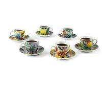 Excelsa Set 6 Tazzine Caffè con Piattino Fiori