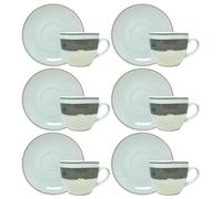 Set 6 Tazzine Caffè con Piattino - Manta | Eleganza in Porcellana