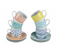 Villa d'Este Home Tivoli, Marea Set 6 tazzine caffè con piattino in porcellana