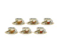 SET 6 TAZZINE CAFFÈ PORCELLANA COUNTRY DESIGN CLASSICO RESISTENTI ELEGANTI LAVAB