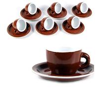 Set 6 TAZZINE con PIATTINO Colore Marrone 88ML