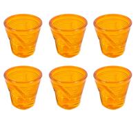 Set 6 Tazzine da Caffè Accartocciati Ø6,5 cm in Vetro Pressato Kaleidos Arancioni