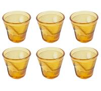 Set 6 Tazzine da Caffè Accartocciati Ø6,5 cm in Vetro Pressato Kaleidos Miele