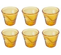 Set 6 Tazzine da Caffè Accartocciati Ø6,5 cm in Vetro Pressato Kaleidos Miele