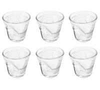 Set 6 Tazzine da Caffè Accartocciati Ø6,5 cm in Vetro Pressato Kaleidos Trasparenti
