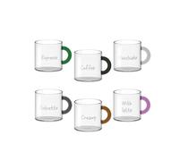 SET 6 TAZZINE DA CAFFE' CON MANICO COLORATO 100ML WD LIFESTYLE
