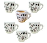 Set 6 Tazzine da Caffè in Porcellana Decorata - 60 ML | Gusto e Stile in Ogni Sorso