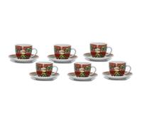 Set 6 Tazzine in Ceramica elfo Joy Fu gioia e felicità Pezzi con Piattino