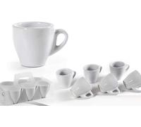 Set 6 tazzine Tazze caffè Bianche Colazione capienza 95 ml Forma Alta bar
